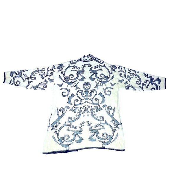VTG CARDUCCI Abstract Angora Blend Long Sleeve Open Cardigan Women's Size L - Picture 11 of 16